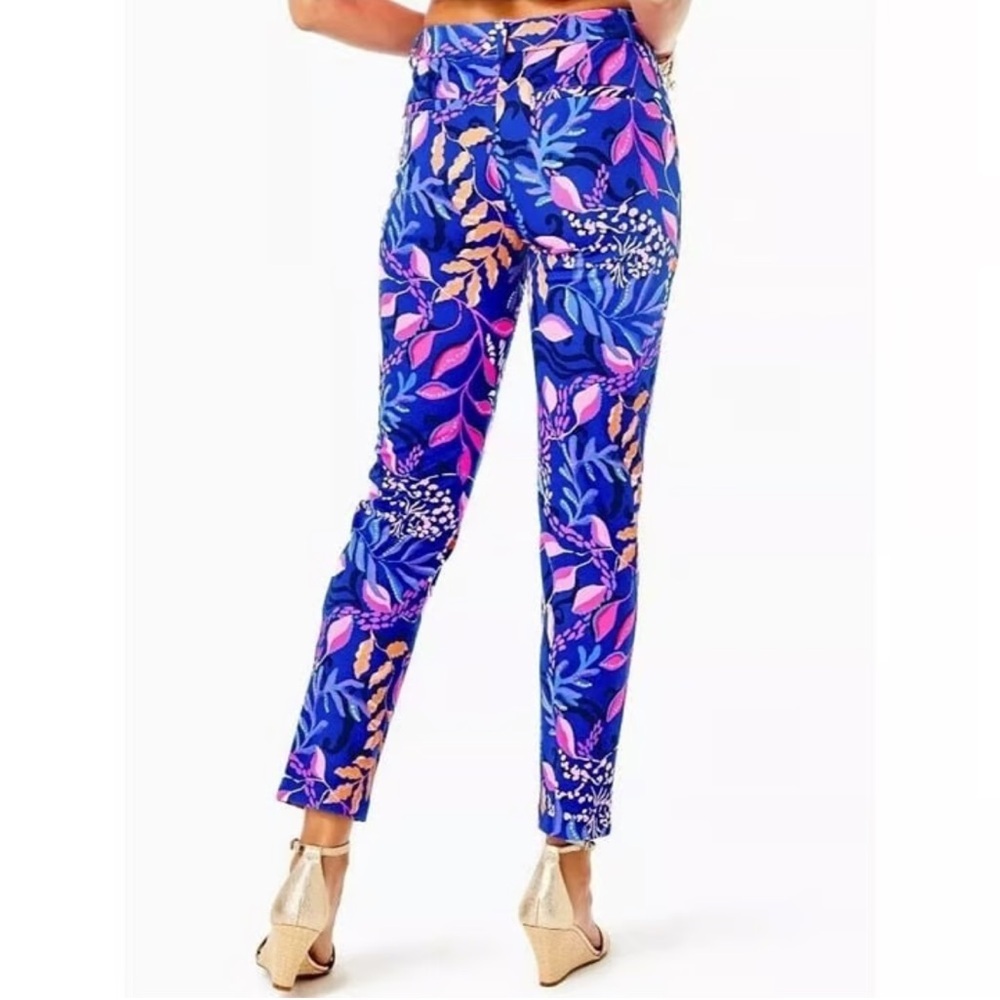 LILLY PULITZER Kelly ankle pants borealis blue floral size 4 stretch